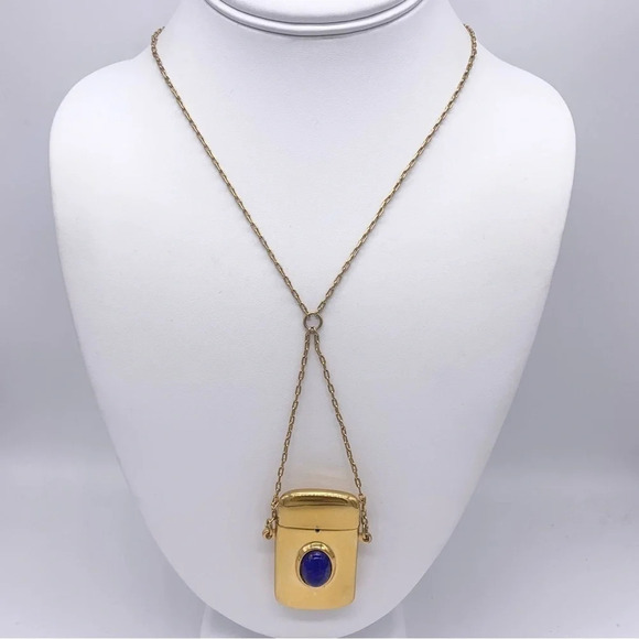 Anne Klein for Accessocraft Vintage Match Safe Pendant Necklace - Picture 1 of 8